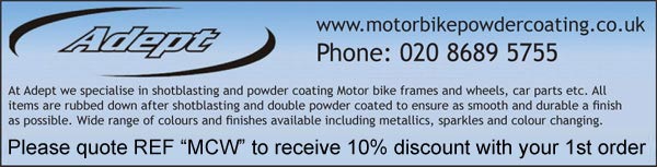Motorcycle powder coating